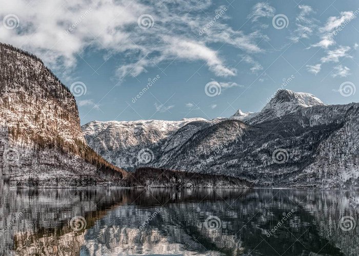 Schloss Grub Snowy Mountains Around Austrian Schloss Grub in Obertraun by Lake ... photo