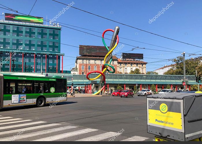 Milano Cadorna Railway Station Milan Cadorna Square Piazzale Cadorna Traffic Buses Cars Cadorna ... photo